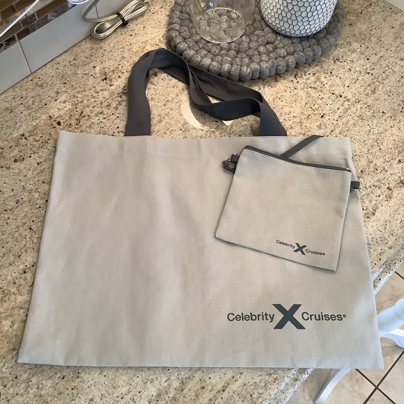 Two [2] Celebrity Cruises Gray Tote Bags - Picture 5 of 5
